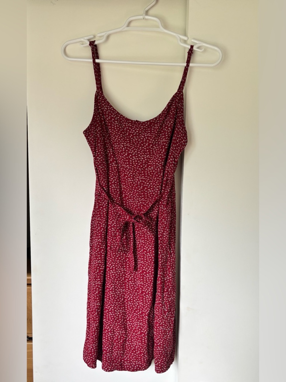 Brandy Melville Red Floral Spaghetti Strap Midi Dress